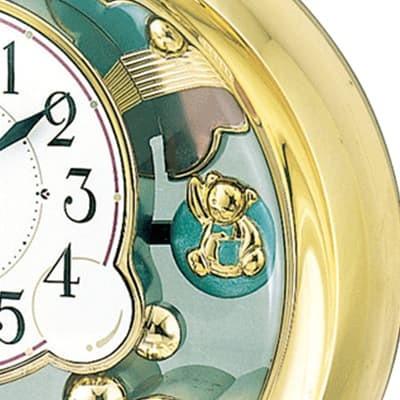金杯　掛時計　茶の間セット 電波 ステップ秒針 置き掛け兼用時計 フォーレ(ホワイト