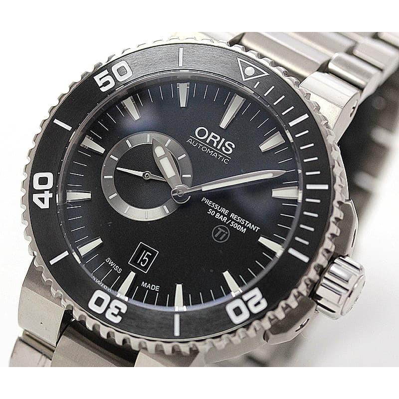 オリス/Oris/ダイビング/AQUIS(アクイス) チタン スモールセコンド デイト 743 7664 7154-07 8 26 75PEB  腕時計 正規輸入品｜syohbido-store｜03