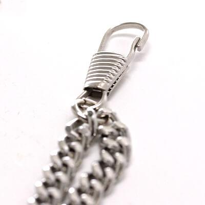 懐中時計チェーン　ウォレットチェーン　アンティーク　シルバー　刻印あり　提げ鎖 AZ-15 スターリングシルバー製懐中時計用アンティークチェーン