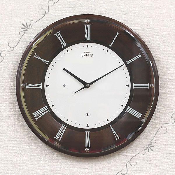 【のり】SEIKO EMBLEM 電波 掛け時計 HS540B SEIKO セイコー薄型電波掛け時計エムブレムHS540B プレート文字