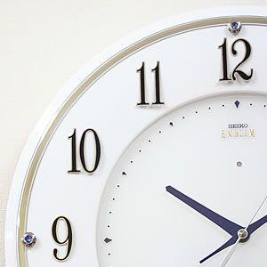 SEIKO セイコー電波掛け時計エムブレムHS543W プレート文字刻印