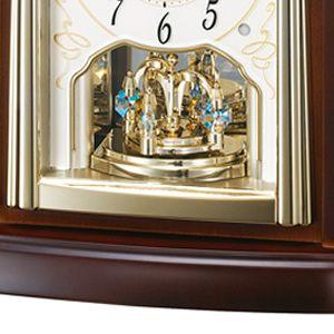 セイコーエムブレム木の風合いが魅力な回転飾り置き時計HW582B