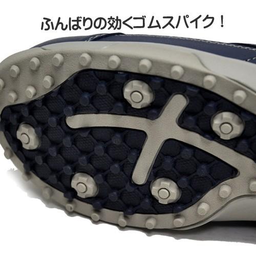 スニーカー メンズ スポルディング SPALDING シューズ 防水 幅広 スパイクレス 4E パークゴルフシューズ ゴルフシューズ 靴 男性用 CIS 3550 紺 ネイビー｜syokandake｜03