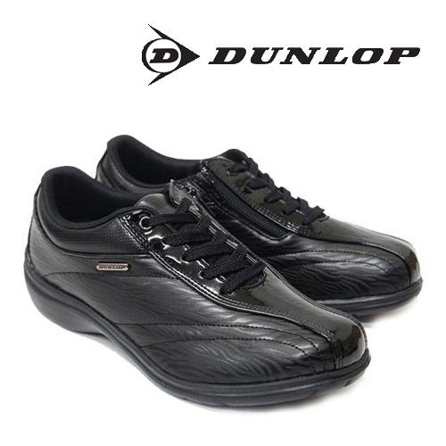 Dunlop ダンロップ 靴 スニーカー シューズ ストレッチフィット Df035 ブラック 軽量 靴幅4e サイドファスナー 外反母趾 紐靴 婦人 レディース Df035 Bk 暑寒岳 通販 Yahoo ショッピング