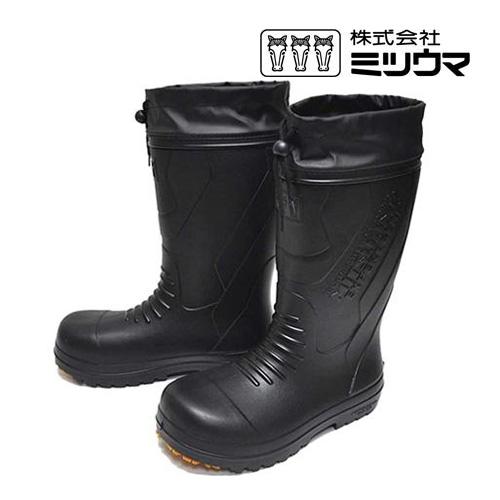 北海道 ミツウマ 長靴 セフティー Er 29 クロ 防寒長靴 軽量 雪道対応 フード付き 安全ガード 防水 防寒断熱 メンズ 紳士長靴 Er29 Bk 暑寒岳 通販 Yahoo ショッピング