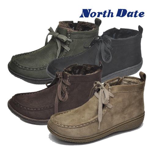 北海道発 ノースデイト North Date 靴 ブーツ Mta1145 オープニング ブラック ダークブラウン レディース ワラビーブーツ 冬靴 婦人 カーキ ベージュ ボア サイドファスナー
