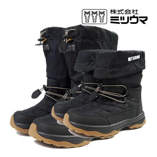 北海道 ミツウマ 靴 割り引き ブーツ スノーブーツ Sb 801 クロ ブラック 軽量 防寒 ウインターブーツ 防水 メンズ 婦人 防滑 冬靴 レディース 紳士
