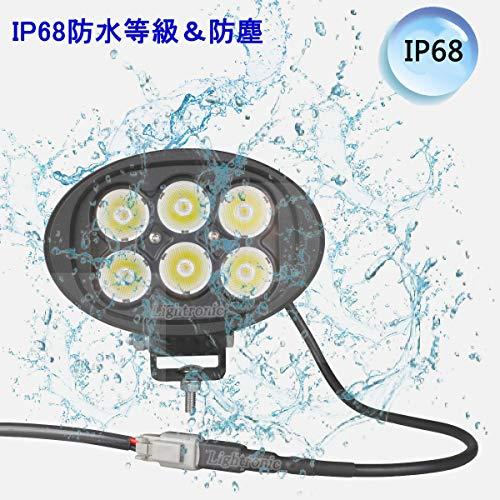 LED作業灯　広角　フォグランプ　IP68防水　各種作業車対応　トラック　60W　船　荷台　トレーナー　トラクター　4輪バギー　除雪機ライト　軽トラ　6000lm　6000K