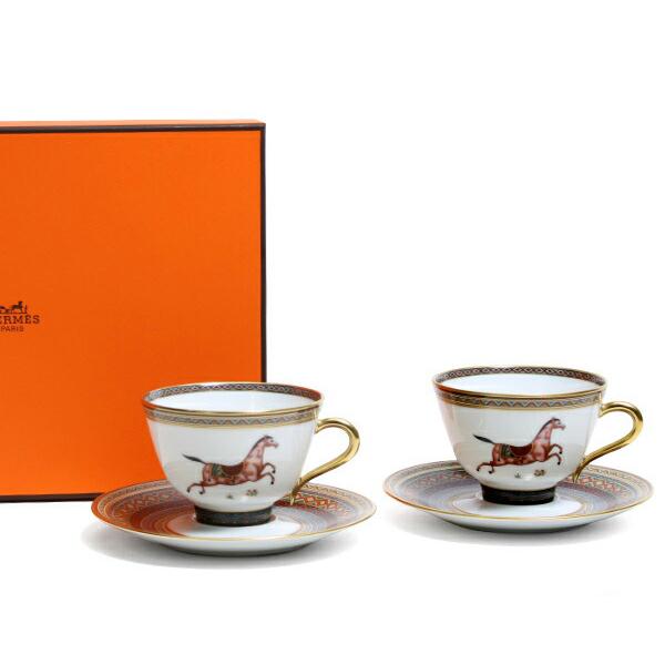 エルメス HERMES シュバルドリアン（シュヴァルドリアン） 9883 ティーカップ\u0026ソーサー ペア No.3 ギフト 結婚祝い プレゼント 贈り物 セール 爆買の画像