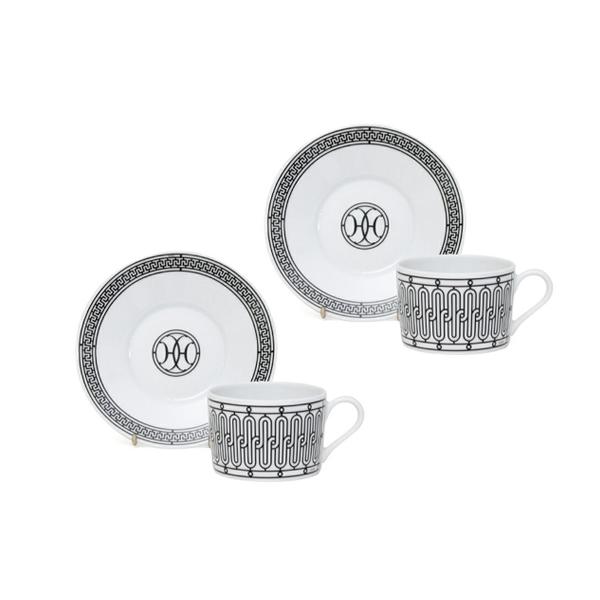 エルメス(HERMES) H Deco アッシュデコ ティーカップ＆ソーサー ペア
