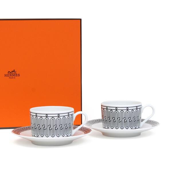 エルメス(HERMES) H Deco アッシュデコ ティーカップ＆ソーサー ペア 5cm エルメス Hデコ ギフト カップ フランス