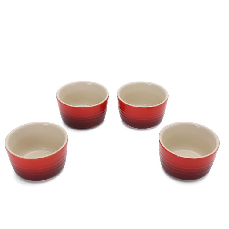 ルクルーゼ(ル・クルーゼ) ラムカン 4個セット(蓋なし) チェリーレッド Le Creuset :20019998:食器日和 通販 *今日だけSALE*蓋なしラムカン2個セット