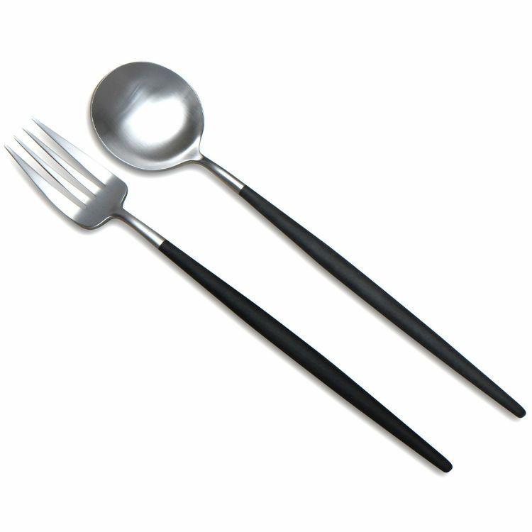 Cutipol（クチポール） ゴア ブラック サービングフォーク＆スプーン