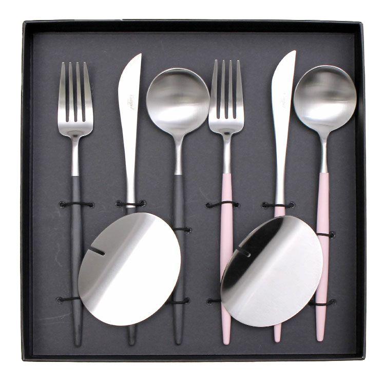Cutipol クチポール ゴア ブラック＆ピンク ディナーセット +  