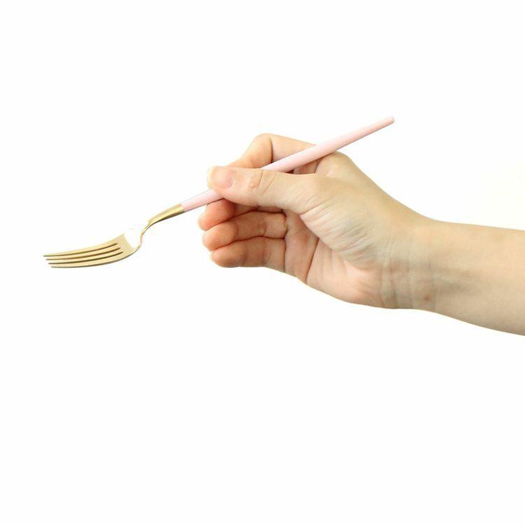 クチポール ゴア ピンク×ゴールド デザート用カトラリーセット Cutipol（クチポール） ゴア ピンクマットゴールド デザート6点セット