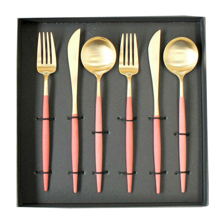 カトラリー セット クチポール ディナー6点セット レッド ゴールド