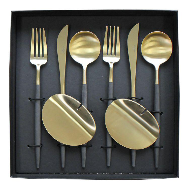 Cutipol（クチポール） ゴア ブラックマットゴールド ディナーセット +