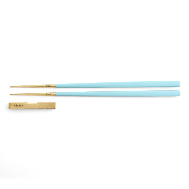 Cutipol クチポール クーベ 箸 + 箸置きセット ターコイズマット Cutipol クチポール クーベ 箸 + 箸置きセット ターコイズマット