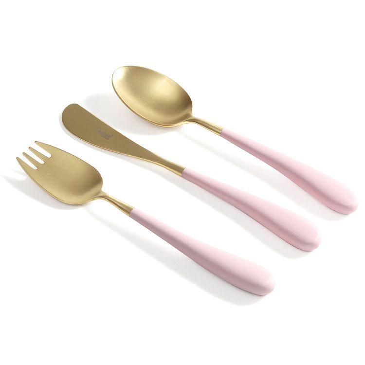 クチポール アリス ピンク マットゴールド 3点セット 正規販売代理店 カトラリー 子供用 ベビー用 ギフトセット ギフト 結婚祝い 子供用 ベビー用 ギフトセット