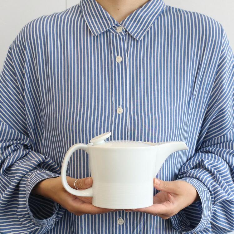 白山陶器 ミストホワイト MIST WHITE ポット Lサイズ ティーポット