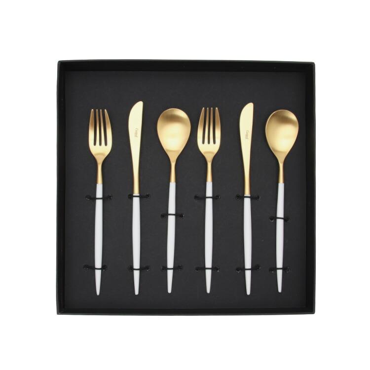 Cutipol クチポール ミオ ホワイトマットゴールド デザート6点セット  