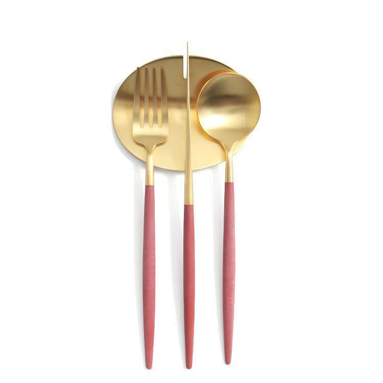 Cutipol カトラリーセット ゴールド レッド Cutipol クチポール ゴア レッドマットゴールド デザートセット