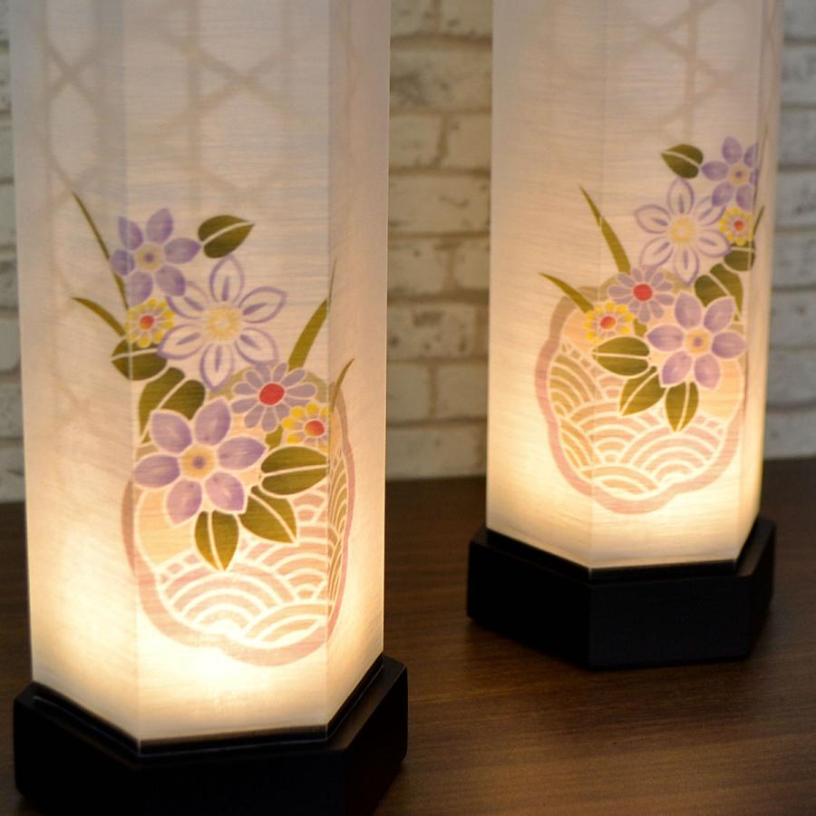 コンパクト盆提灯 和照灯 1対(2個セット) コードレス 電池式 LED 精華 