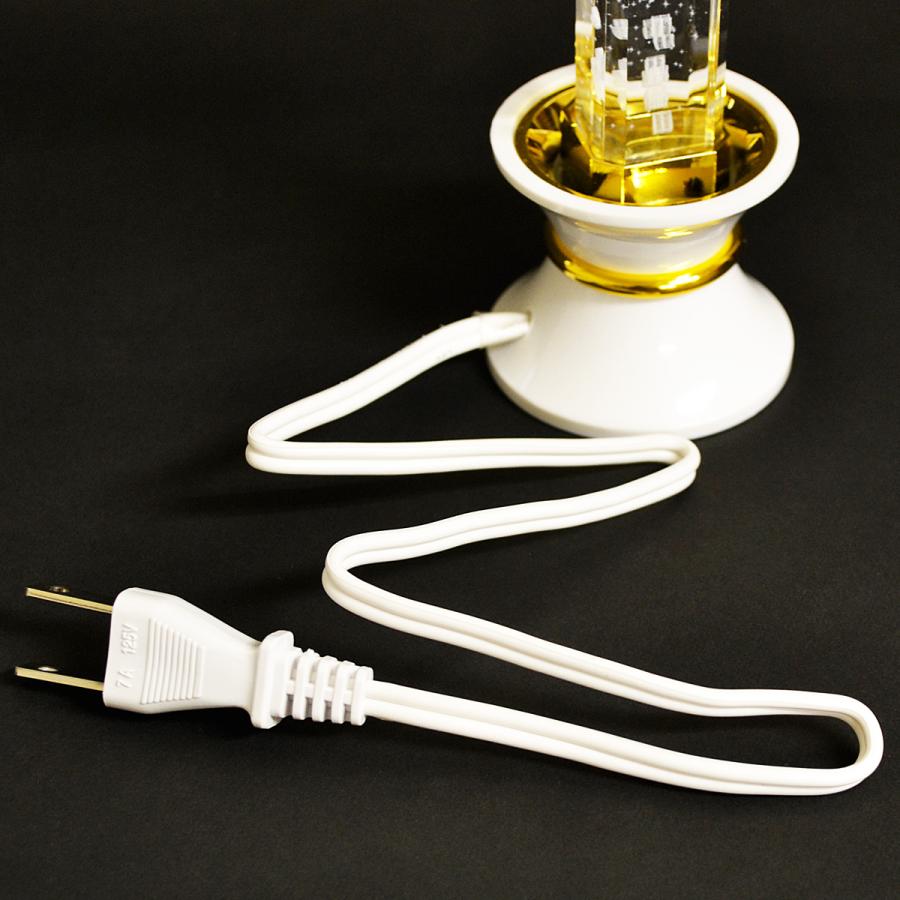 ミニクリスタルキャンドル １基 高さ１６ｃｍ 002 ゴールド 台座ホワイト ＬＥＤキャンドル 創価学会用仏具 さくら模様入り 電気ろうそく_6