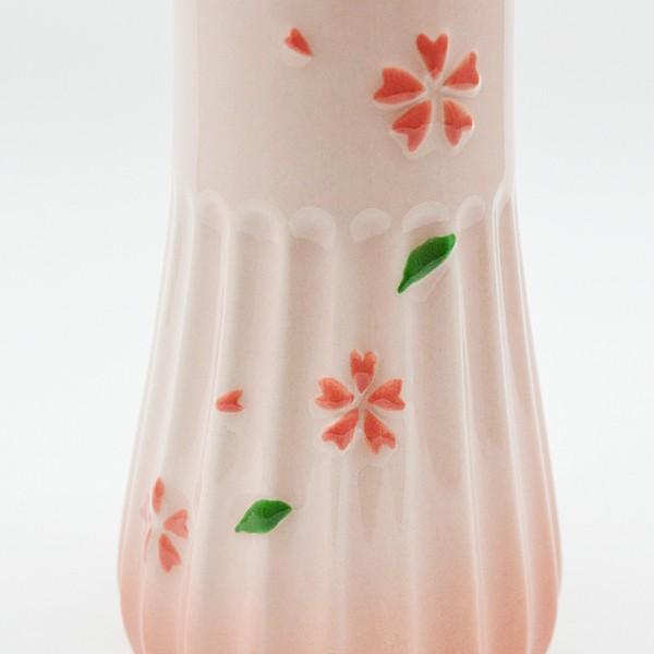 花立て 022 ピンク さくら模様入り 1個 せともの 陶器製 創価学会用