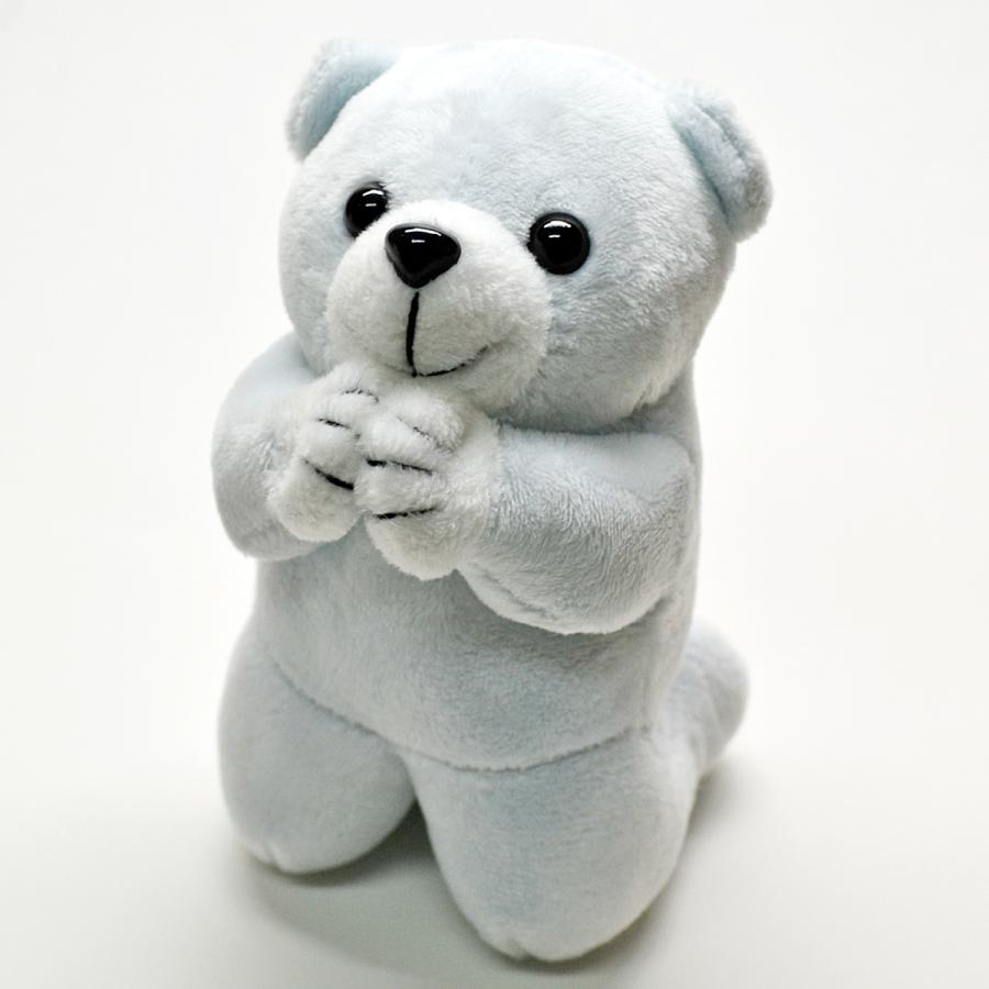 お祈りクマさん 001ホワイト ピンク ブルー ブラウン ぬいぐるみ 創価