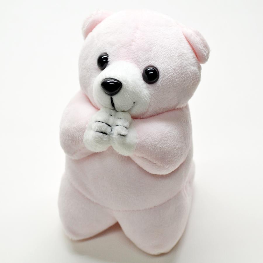 お祈りクマさん 001ホワイト ピンク ブルー ブラウン ぬいぐるみ 創価