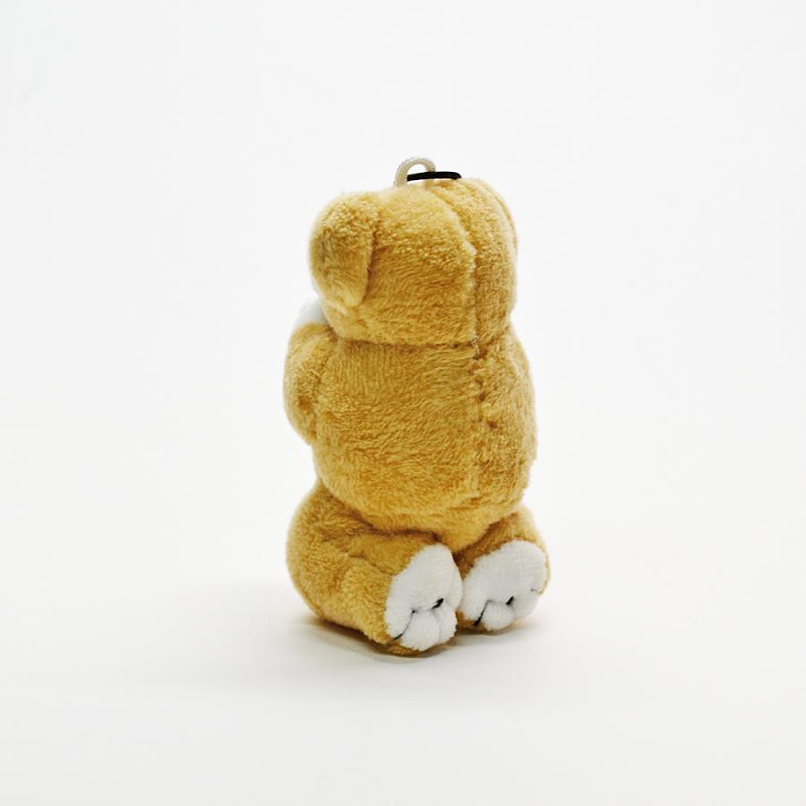 お祈りクマさんストラップ 002 ぬいぐるみストラップ ホワイト