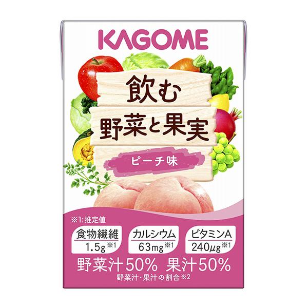 カゴメ 飲む野菜と果実 ピーチ 100ml×18本 栄養補助食 飲料 カルシウム
