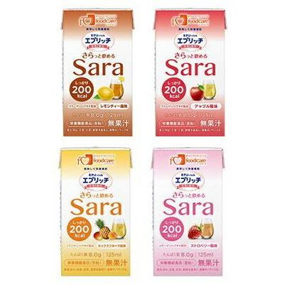 フードケア エプリッチドリンクSara 詰め合わせ 125ml×24本(4種×6本) 栄養補助 カロリー補給 たんぱく質 詰合せ（Yahoo!・栄養ケアショップ）