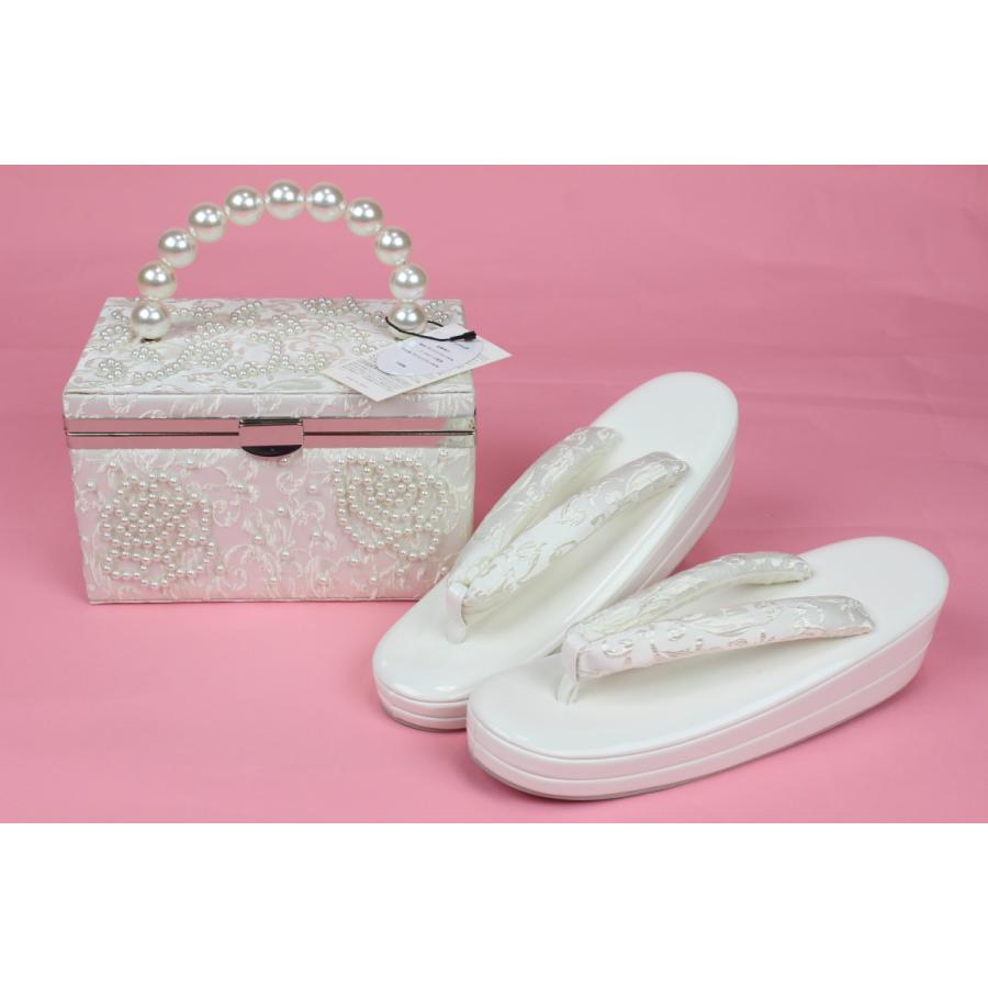 草履バッグセット PRM-2 パールビーズ 振袖 フリーサイズ ２枚芯 FIVE