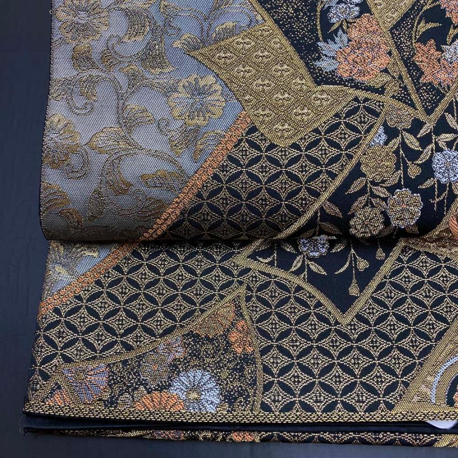 【美品】 六通柄袋帯　流水模様　金糸　振袖　色無地　訪問着　小紋　付け下げ 袋帯】本金二重箔慶長熨斗小袖文 六通柄袋帯 色無地 訪問着 付け下げ