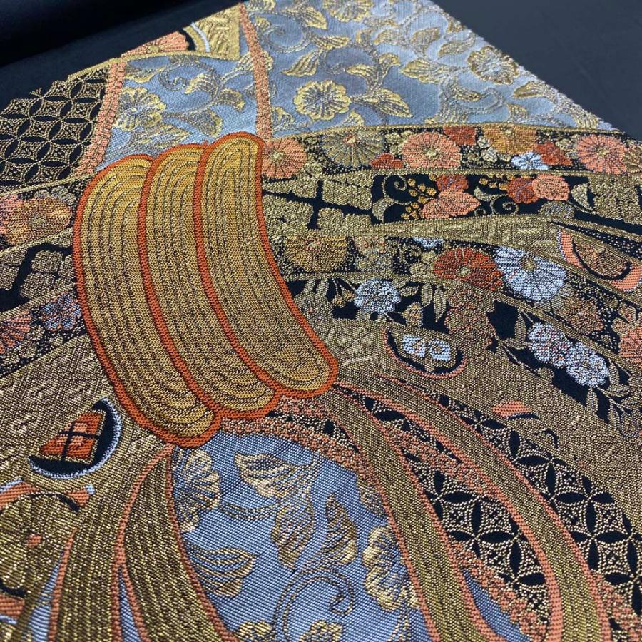 袋帯】本金二重箔慶長熨斗小袖文 六通柄袋帯 色無地 訪問着 付け下げ  