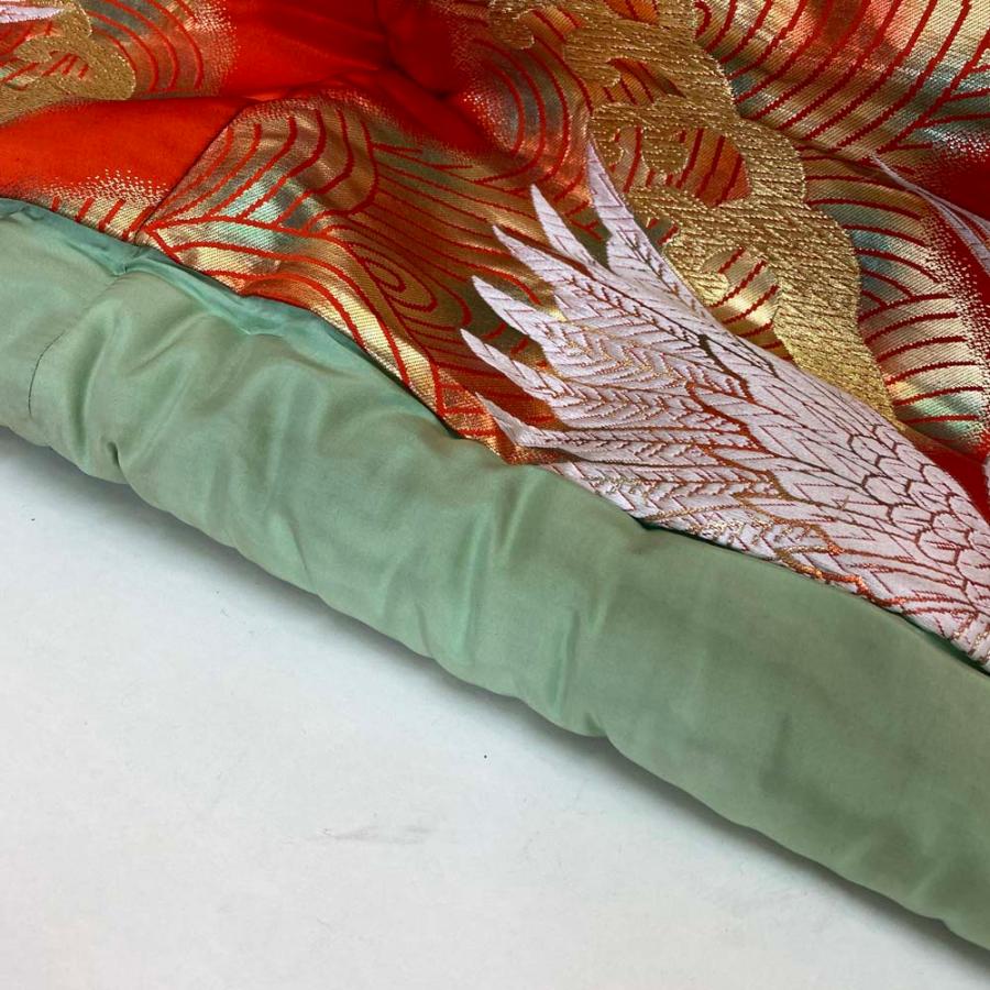 色打掛 正絹 鶴 刺繍 赤 金 打掛 花嫁衣裳 婚礼 リサイクル 中古  