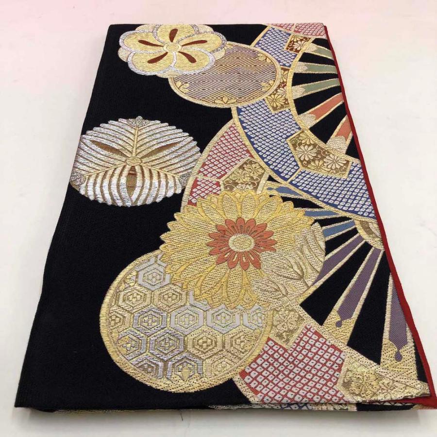 振袖5点セット 裄68cm 身丈170cm 熨斗目柄 振袖 帯 帯揚げ 帯締め 赤