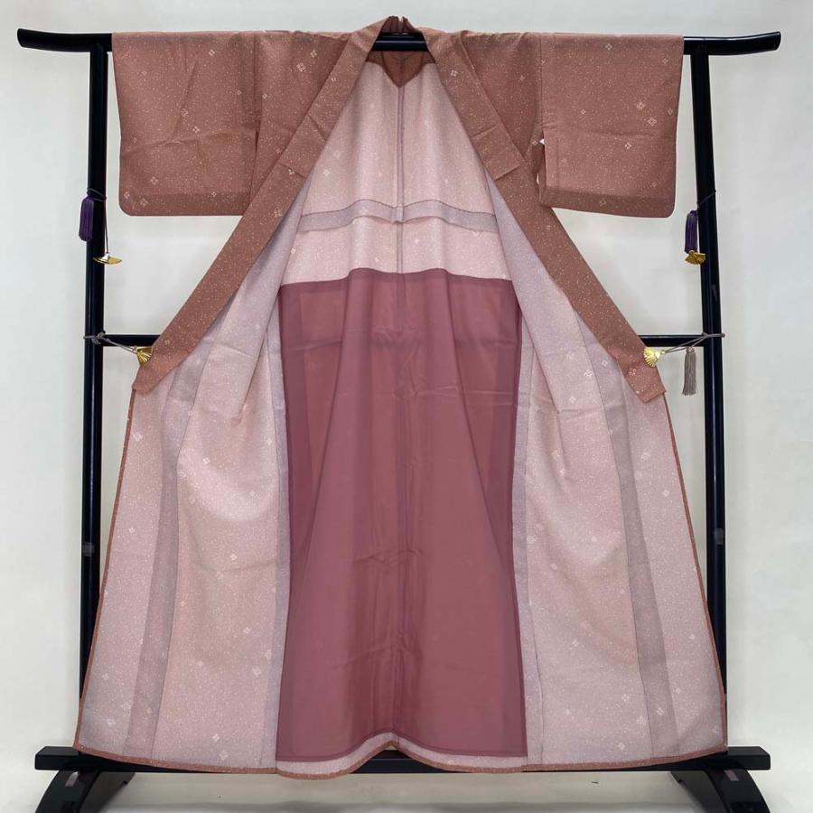 小紋セット 4点セット 単衣 お洒落セット 裄63cm 名古屋帯 帯締め