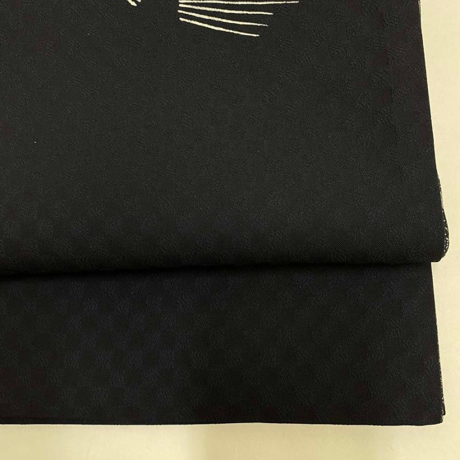 洒落帯 猫 ネコ しゃれ帯 中古 カジュアル ポイント柄 リサイクル帯 未  