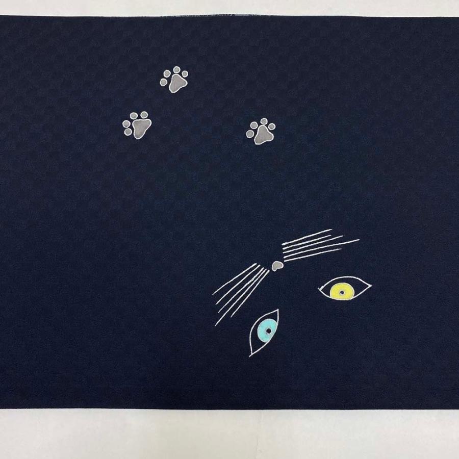 洒落帯 猫 ネコ しゃれ帯 中古 カジュアル ポイント柄 リサイクル帯 未  