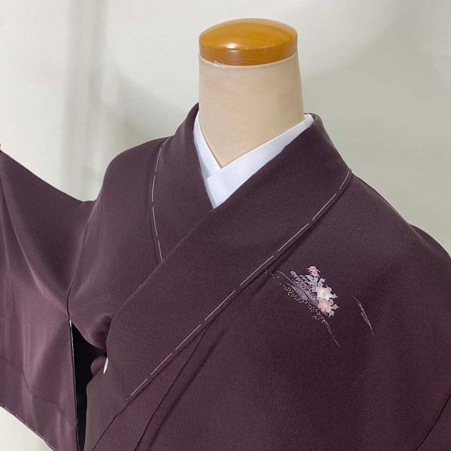 訪問着 中古 小豆色 焦げ茶 古典 裄丈66.5cm 身丈164.5cm 結婚式 着物 入学式 卒業式 礼装 3114 訪問着 中古 小豆色 焦げ茶 古典 裄丈66.5cm 身丈164.5cm 結婚式 着物