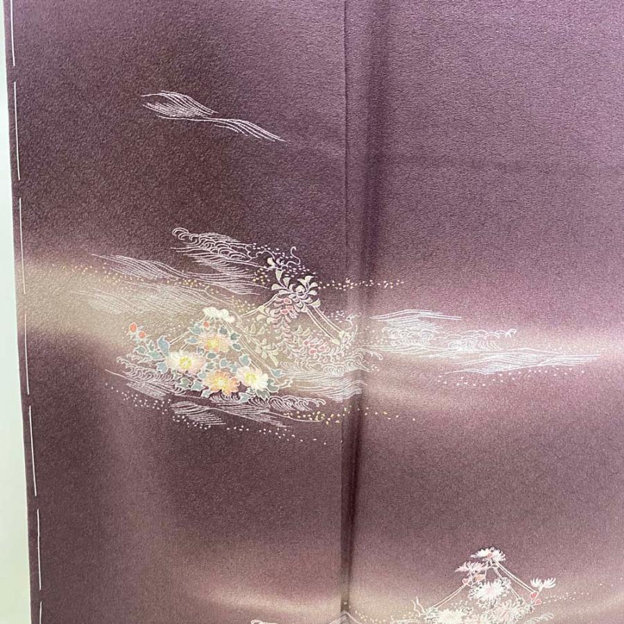 訪問着 中古 小豆色 焦げ茶 古典 裄丈66.5cm 身丈164.5cm 結婚式 着物 入学式 卒業式 礼装 3114 訪問着 中古 小豆色 焦げ茶 古典 裄丈66.5cm 身丈164.5cm 結婚式 着物