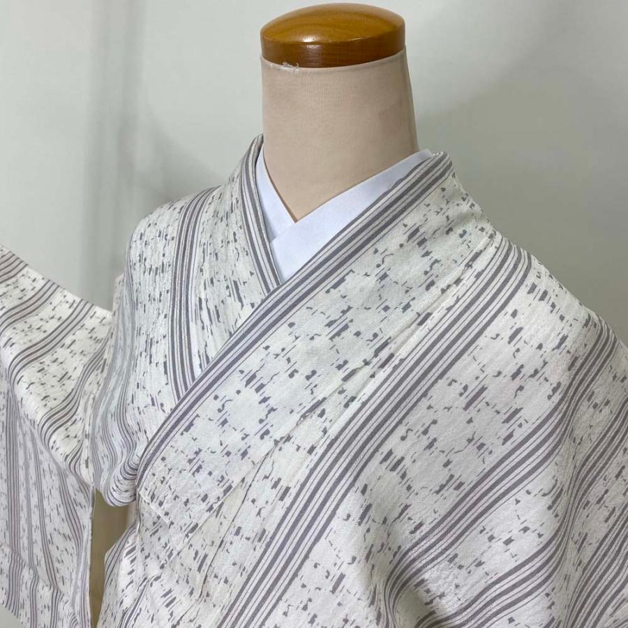 訪問着 洒落訪問着 中古 白 刺繍 古典 裄丈68cm 身丈166.5cm 結婚式 