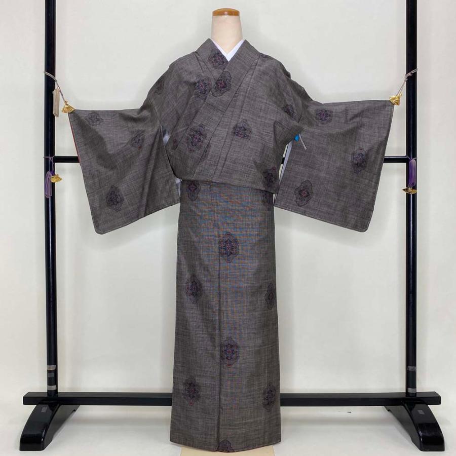 大島紬 泥大島紬 裄66.5cm 身丈164cm 前幅24cm 後幅29cm 9マルキ 洒落着 3298 大島紬 泥大島紬 裄66.5cm 身丈164cm 前幅24cm 後幅29cm 9マルキ 洒落