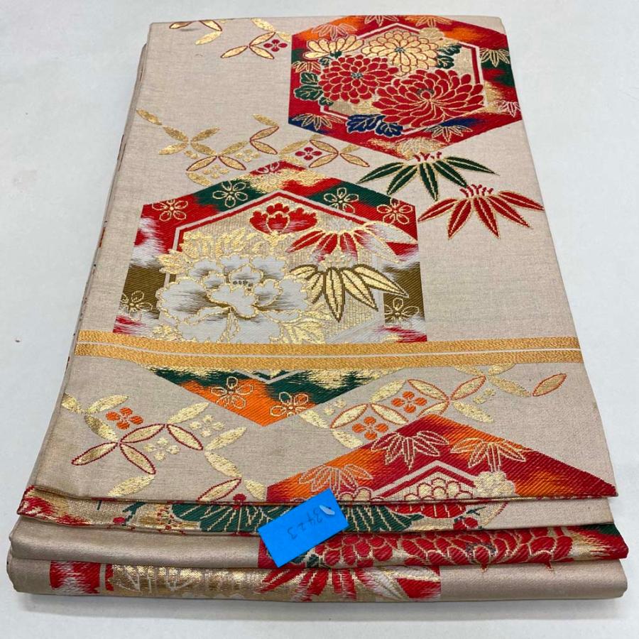 丸帯 アンティーク ヴィンテージ 茶色 388cm 花嫁衣装 貸衣装 中古 