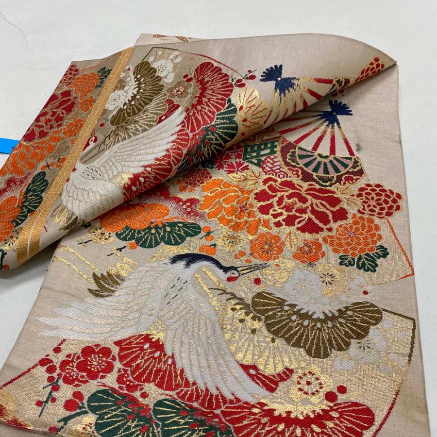 丸帯 アンティーク ヴィンテージ 茶色 388cm 花嫁衣装 貸衣装 中古 