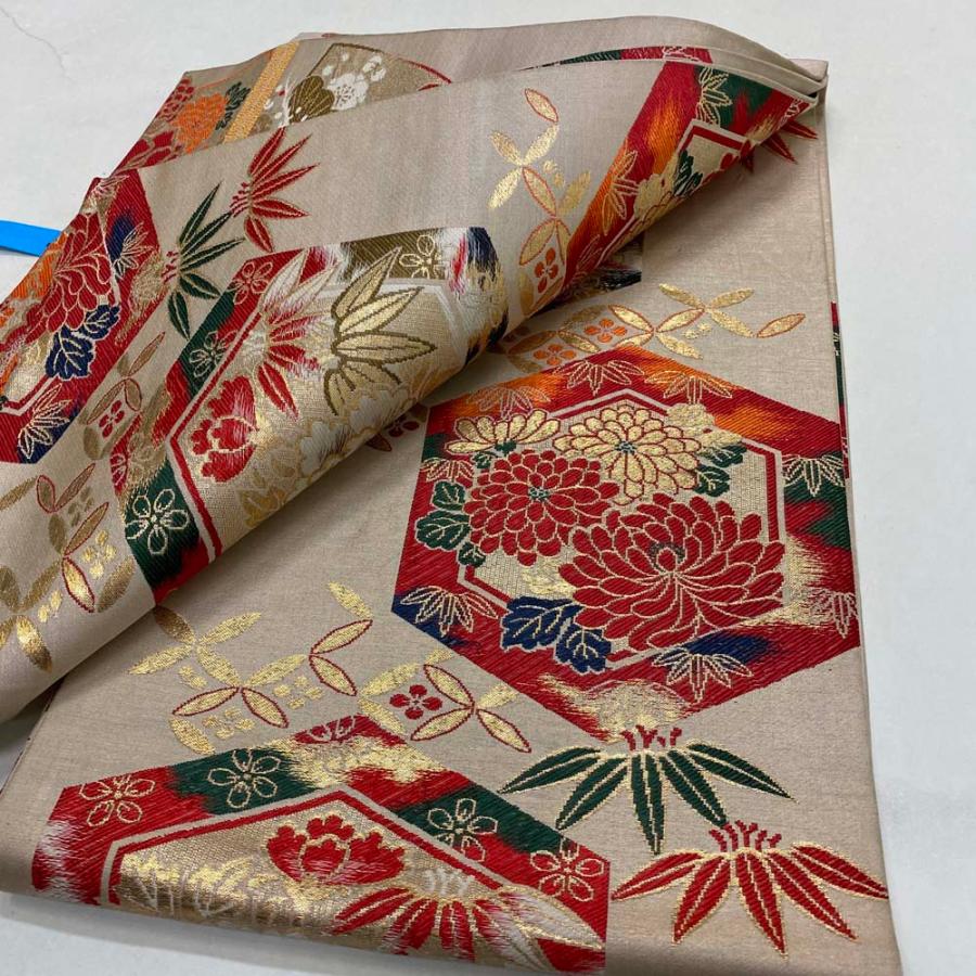 丸帯 アンティーク ヴィンテージ 茶色 388cm 花嫁衣装 貸衣装 中古 
