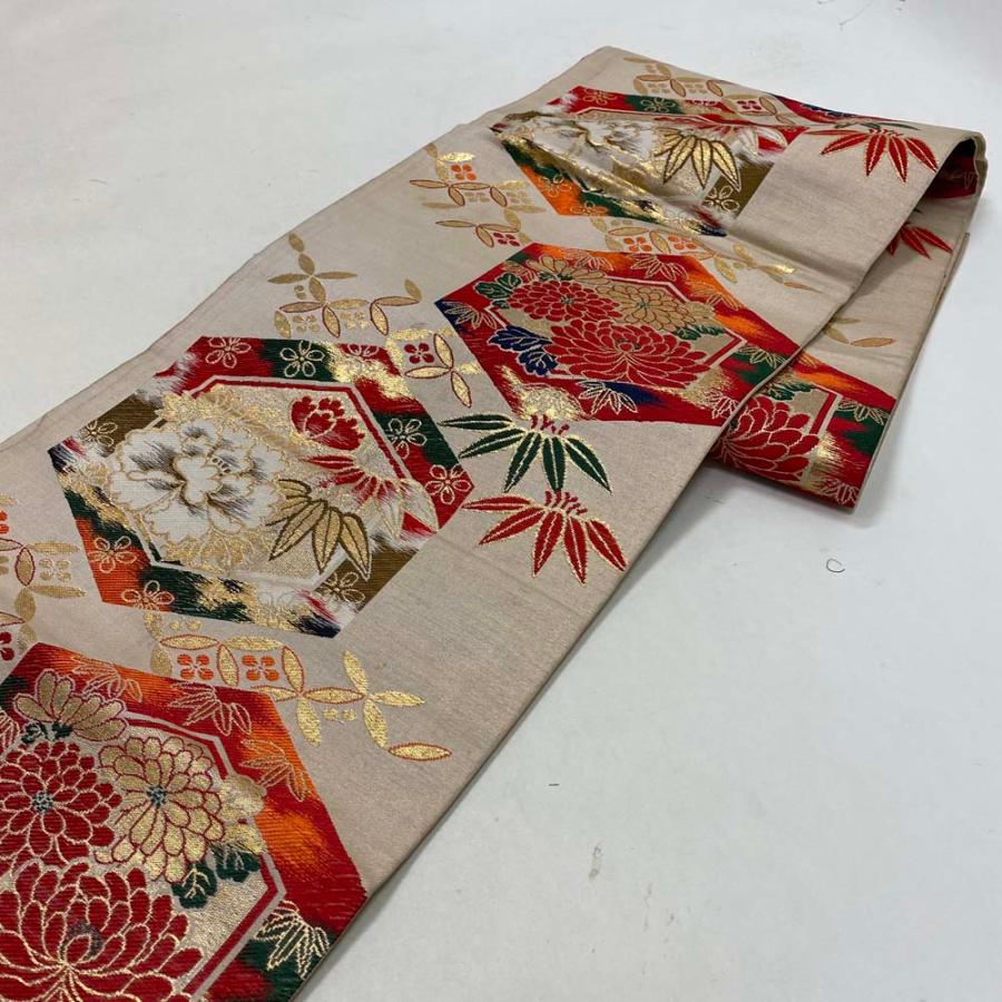 丸帯 アンティーク ヴィンテージ 茶色 388cm 花嫁衣装 貸衣装 中古 